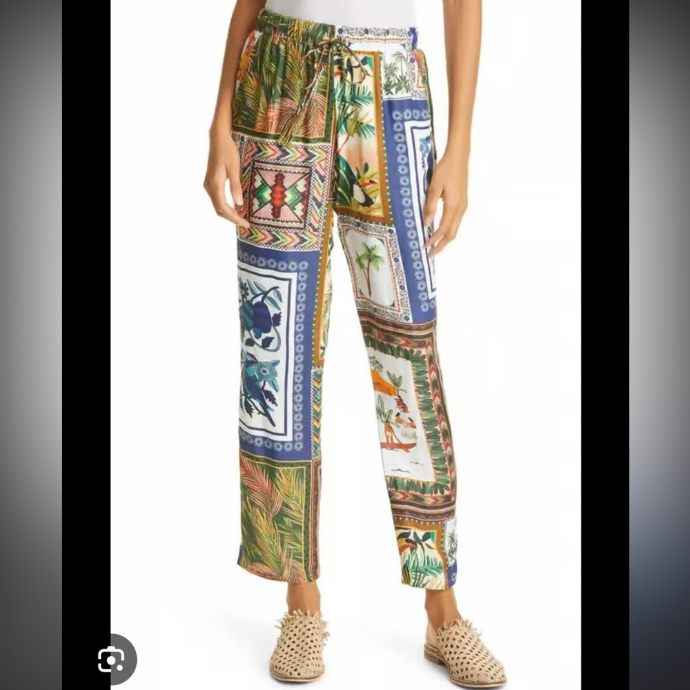 Farm Rio Multi Colored Mixed Scarf Pants - Picture 5 of 7